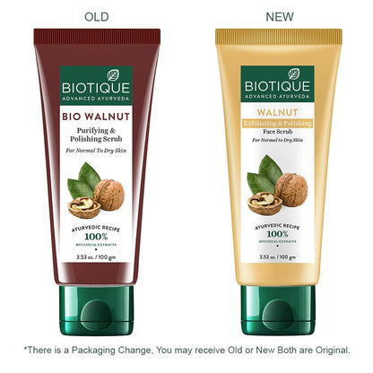 Biotique Walnut Exfoliating & Polishing Face Scrub For Normal to Dry Skin, 100gm