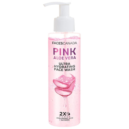 FACESCANADA Pink Aloe Vera Ultra Hydrating Face Wash, 100ml | Hyaluronic Acid, Honey & Glycerin | Glowing | Soothing | Non-Drying, Deep & Gentle Cleansing | No Parabens & Sulphates | Vegan