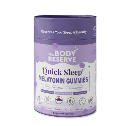 Body Reserve Quick Sleep Melatonin Gummies container on a white background
