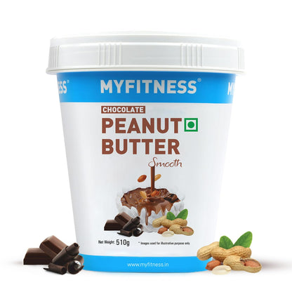 MYFITNESS Peanut Butter Chocolate Spread Smooth 510g | 22g Protein & 6g Fiber | Tasty & Healthy Nut Butter Spread for Breakfast & Snacks | Cholesterol Free | Zero Trans Fat | Creamy Peanut Butter