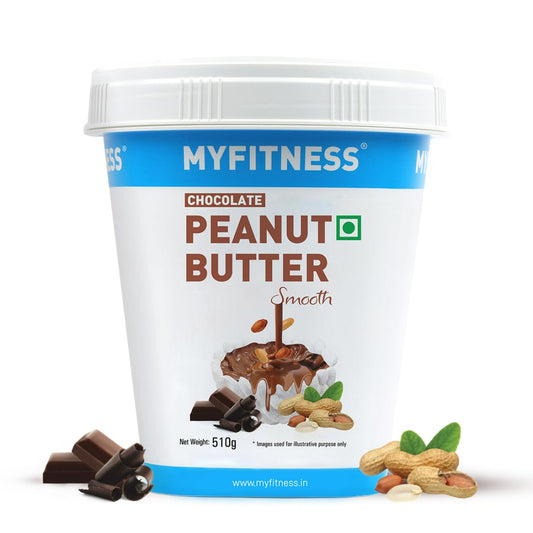 MYFITNESS Peanut Butter Chocolate Spread Smooth 510g | 22g Protein & 6g Fiber | Tasty & Healthy Nut Butter Spread for Breakfast & Snacks | Cholesterol Free | Zero Trans Fat | Creamy Peanut Butter