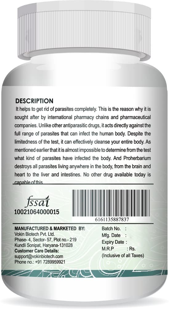 Back label of a supplement bottle with text and barcodes