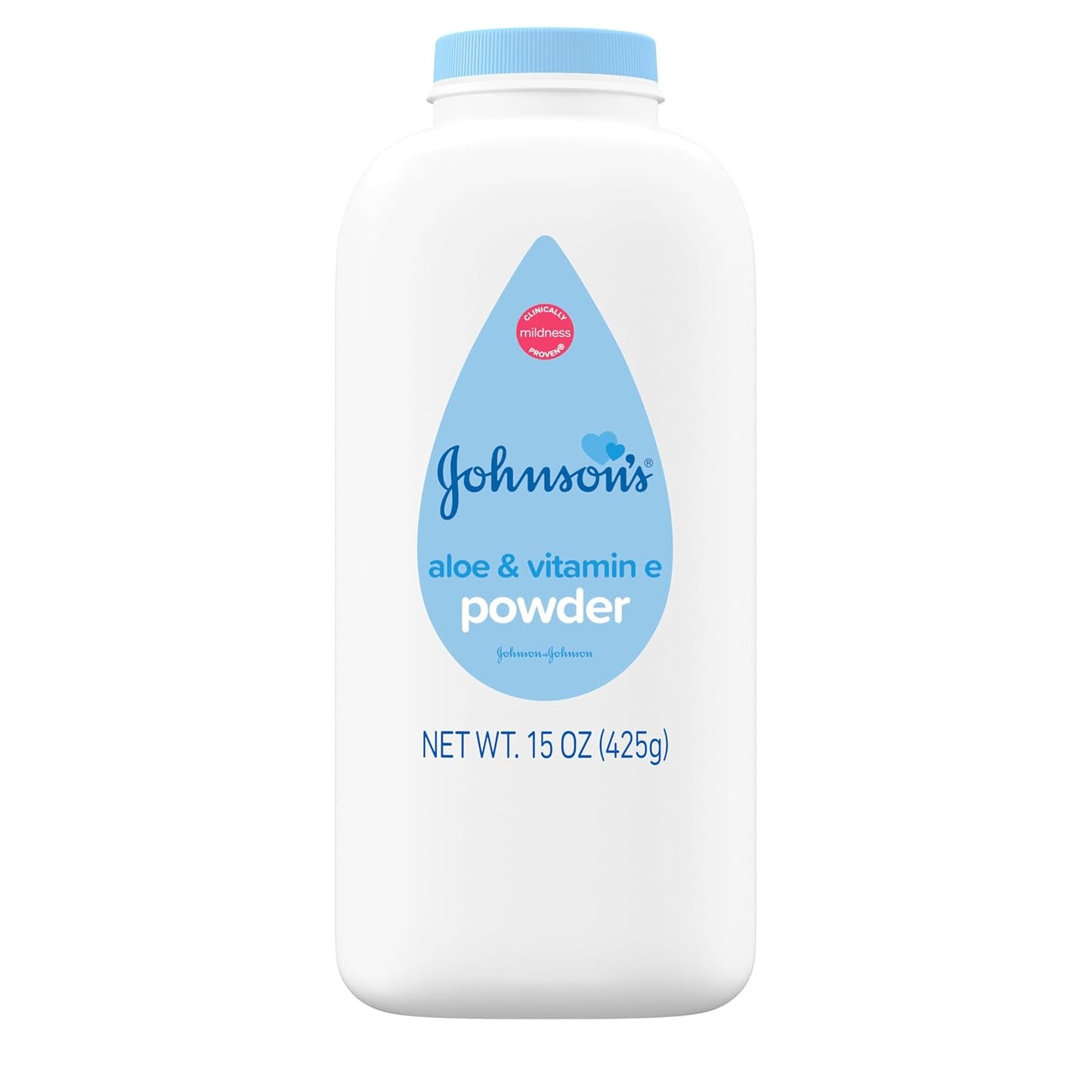 Johnson's Baby Powder Pure Cornstarch with Aloe & Vitamin E 15 Ounce (425 g)