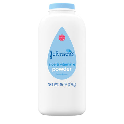 Johnson's Baby Powder Pure Cornstarch with Aloe & Vitamin E 15 Ounce (425 g)