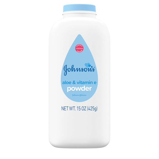 Johnson's Baby Powder Pure Cornstarch with Aloe & Vitamin E 15 Ounce (425 g)