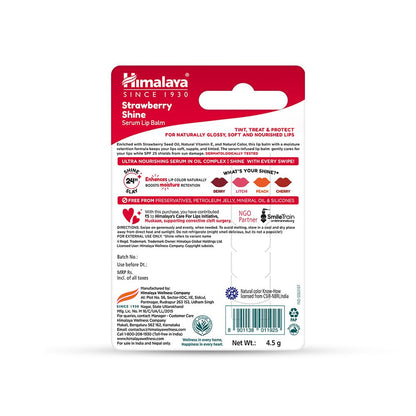 Himalaya Strawberry Shine lip balm packaging on a white background