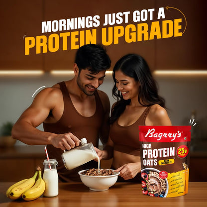 Bagrry’s 25g Protein Oats 750g | Dark Chocolate, Raisins & Pumpkin Seeds | Whey Protein & Plant Protein Blend | High Fibre Breakfast | Rolled Oats | No Refined Sugar | No Added Preservatives