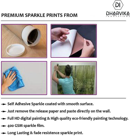 Shivaji Maharaj Poster Sparkle Coated Self Adhesive Waterproof Vinyl Print Without Frame (18×24 Inch, Shivaji)