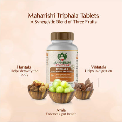 Zephivo Maharishi Ayurveda Triphala Tablets 1000mg | Supports Healthy Digestion | Improves Bowel Wellness| Relieves Constipation | Pure Herbs Used |100% Ayurvedic

