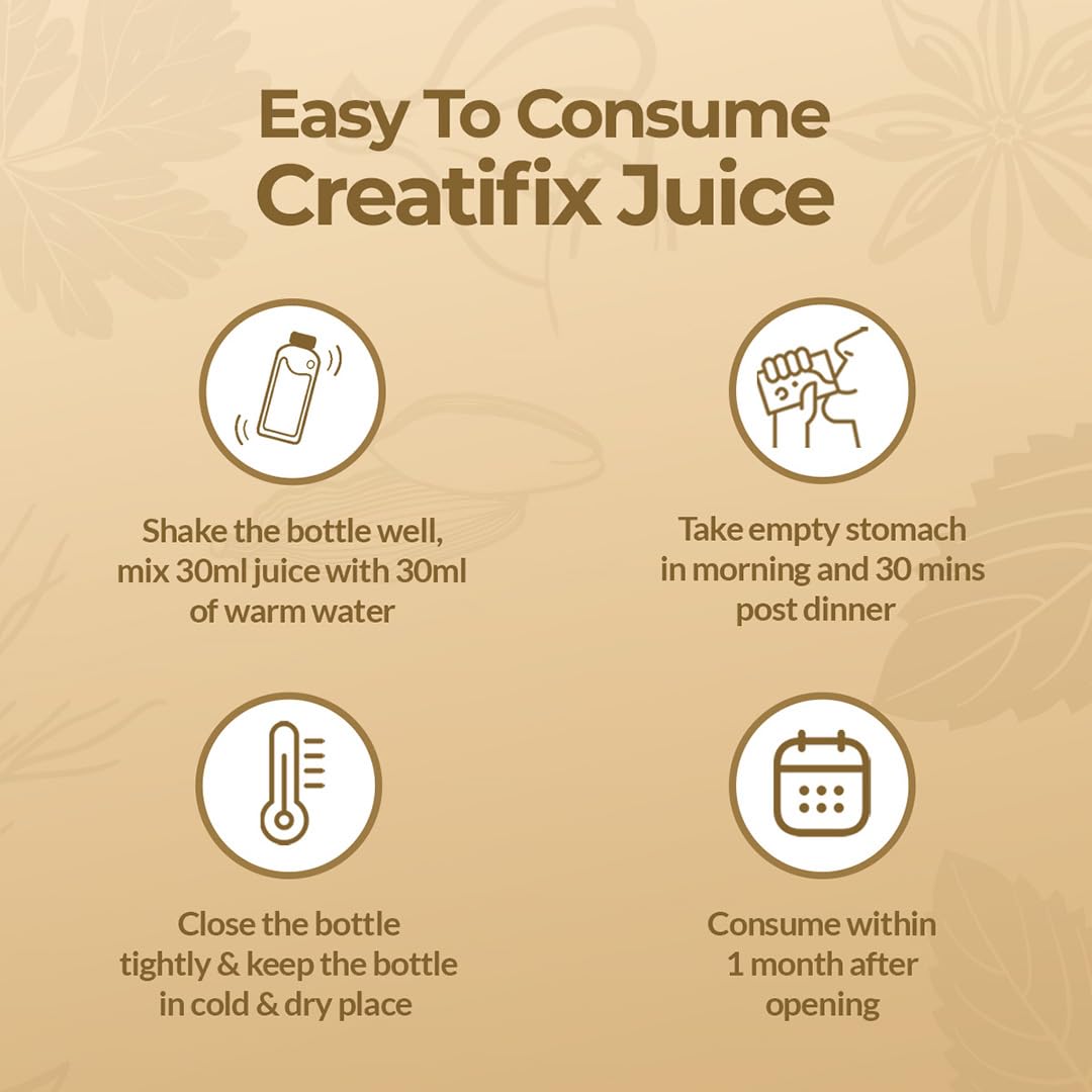 Krishna's Creatifix Juice – 1000 ml | For Healthy Kidneys & Renal Support | Enriched with 30 Ayurvedic Herbs | Supports Kidney Care & Detox | Herbal & Ayurveda Formula
