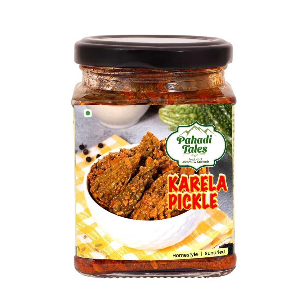 Pahadi Tales Karela Pickle 200g | Bitter Gourd Achar in Pure Mustard Oil | Sundried Homemade Pahadi Achaar | Karele ka Achar | Traditional Pahadi Recipe | Made in Jammu & Kashmir