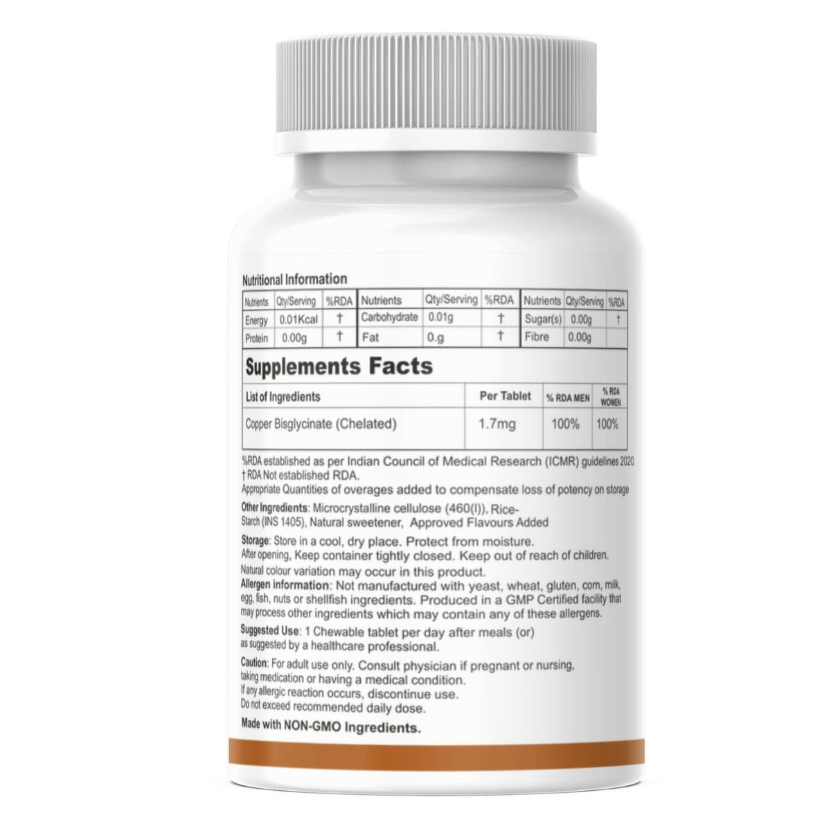 ZEOWELL CU (LeeWell) Copper Bisglycinate Supplement, 120 Tablets