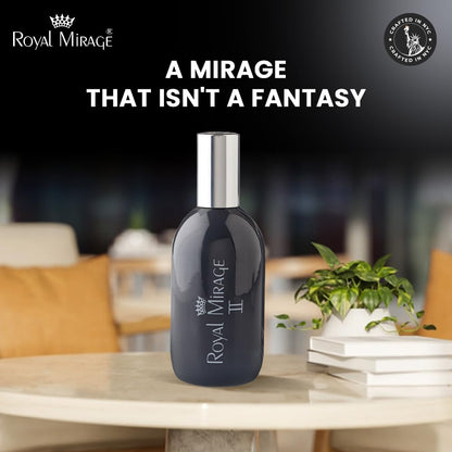 Royal Mirage II Eau De Cologne for Men | Long-Lasting Perfume Mist | Premium Luxury EDC | Fresh, Floral & Woody Notes | Alcohol-Free | Versatile Everyday Use | Gift for Men | 120ml