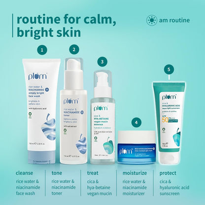 Plum Cica&Hyaluronic Acid Aqua-Light Sunscreen Spf 50 Pa+++|No White Cast,Lightweight,Non-Sticky|Dermat Tested|Protects&Soothes|All Skin Types|Sunscreen For Women&Men|100% Vegan|50 G