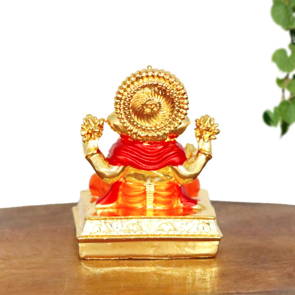 Resin Lord Ganesha Idol – Artistic Decorative Ganpati Murti for Home Mandir, Car Dashboard, Pooja Room, Spiritual Decoration & Auspicious Gifting