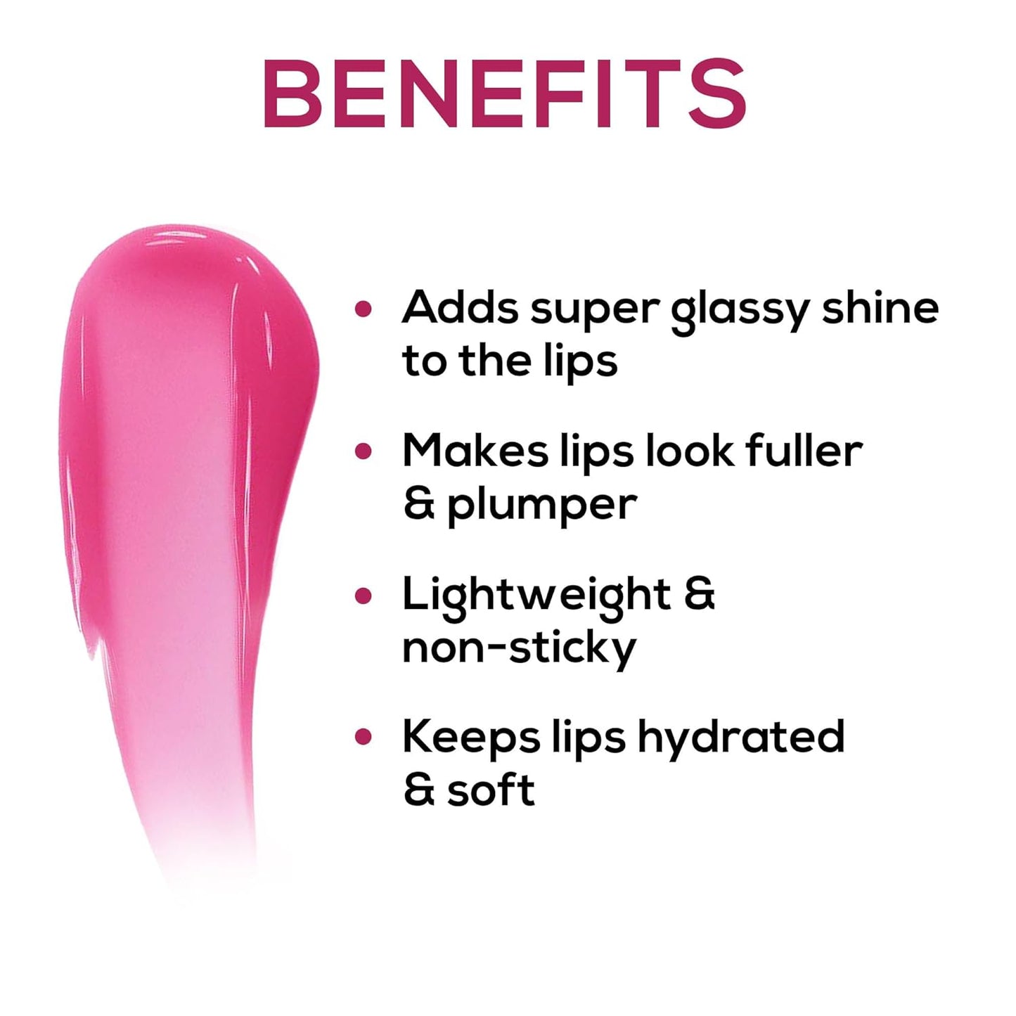 RENEE Hot Lips Pink Lip Gloss | Hydrating Formula | Ultra, Long Lasting Shine | Instant Plumness & Nourished Finish l Lightweight | Non-Sticky | Enriched with Vitamin E l 4.5 ml