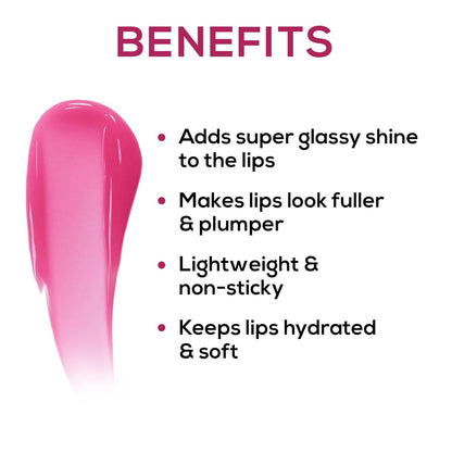 RENEE Hot Lips Pink Lip Gloss | Hydrating Formula | Ultra, Long Lasting Shine | Instant Plumness & Nourished Finish l Lightweight | Non-Sticky | Enriched with Vitamin E l 4.5 ml