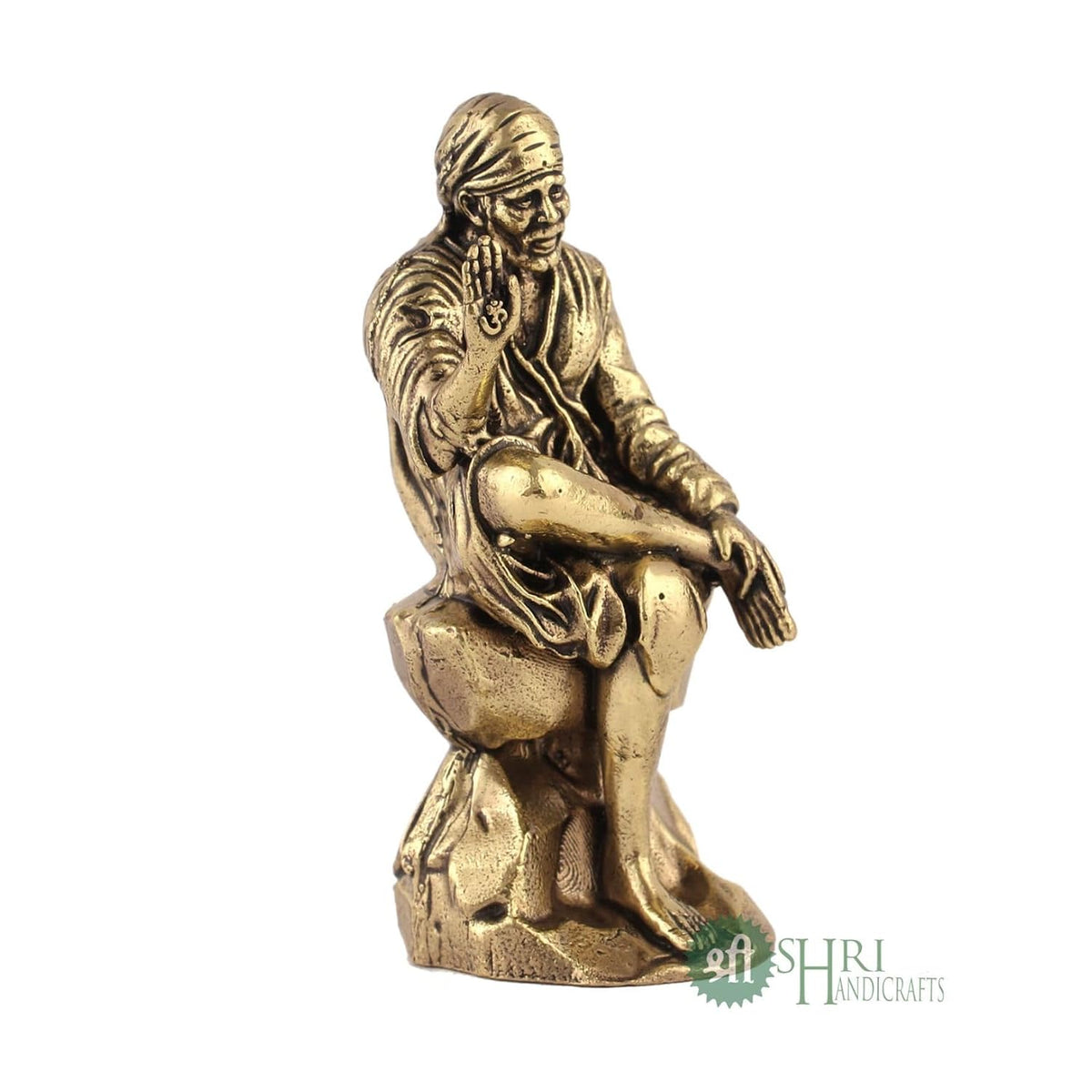 Brass 2" Sai Baba Statue | Symbol of Faith and Blessings | Sai Baba Murti Hindu God Idol Figurine Perfect for Decoration Puja & Gifting Purpose Sculpture (Weight- 40gm)