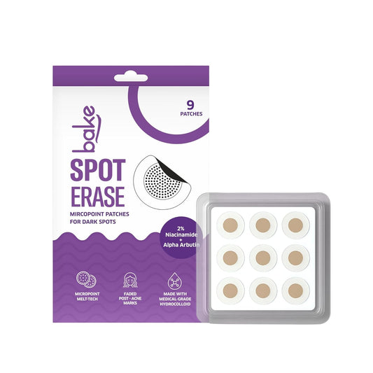 BAKE Micropoint Hydrocolloid Patches for Dark Spots with 2% Niacinamide, Salicylic Acid & Alpha Arbutin | For Acne Marks, Pigmentation, Dark Spots | 176 Melt-Tech Microneedles | Post Acne Breakouts & Dark Spots - 9 Patches