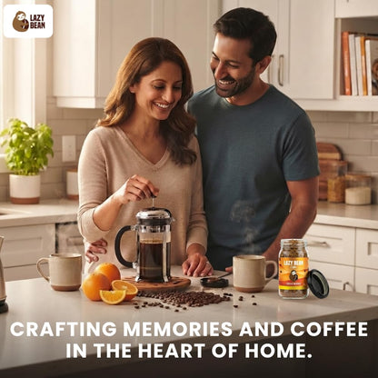 Lazy Bean Choco Orange Flavoured Instant Coffee | 100% Arabica Coffee | Medium Roast | Rich Chocolate & Refreshing Orange Flavour | Premium Instant Coffee Powder | Café Style Beverage | 50g