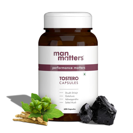 Man Matters Shilajit Ashwagandha, Gokshura, Safed Musli Capsules For Men | 60 Capsules | 20 Ayush-Approved Ayurvedic Herbs | Helps Maintain Overall Health