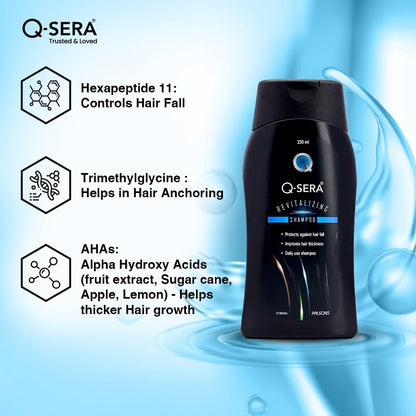 QSERA Revitalizing Shampoo | For Dry & Frizzy Hair | Makes healthy, smooth, and damage-free | Sulphate free | Paraben Free | Dermatologist Recommended | Strengthens the Hair | 150 ML
