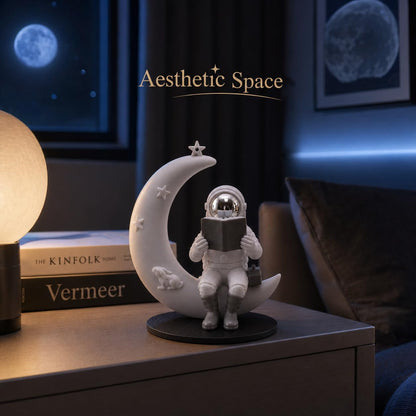Astronaut Figurine Showpiece for Home Décor, Office Desk, Car Dashboard & Table Decoration | Space Astronaut Statue Collectible Gift for Home, Room & Workspace (Moonstar Silver)