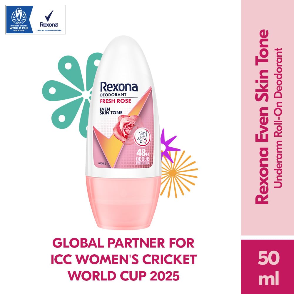 Rexona deodorant bottle with branding and product details on a white background