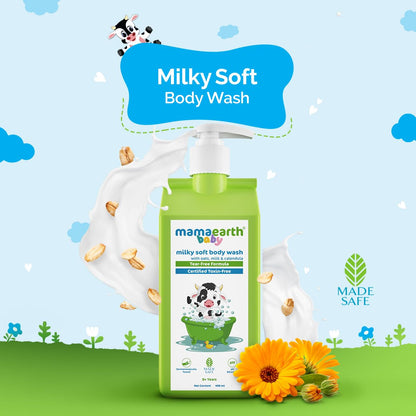 Mamaearth Milky Soft Body Wash for Babies with Oats, Milk and Calendula (400 ml)