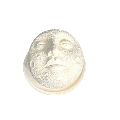 eCraftIndia White Ceramic Moon Face Decorative Incense Holder Showpiece for Home Decor Living Room Bedroom Office Desk Gift