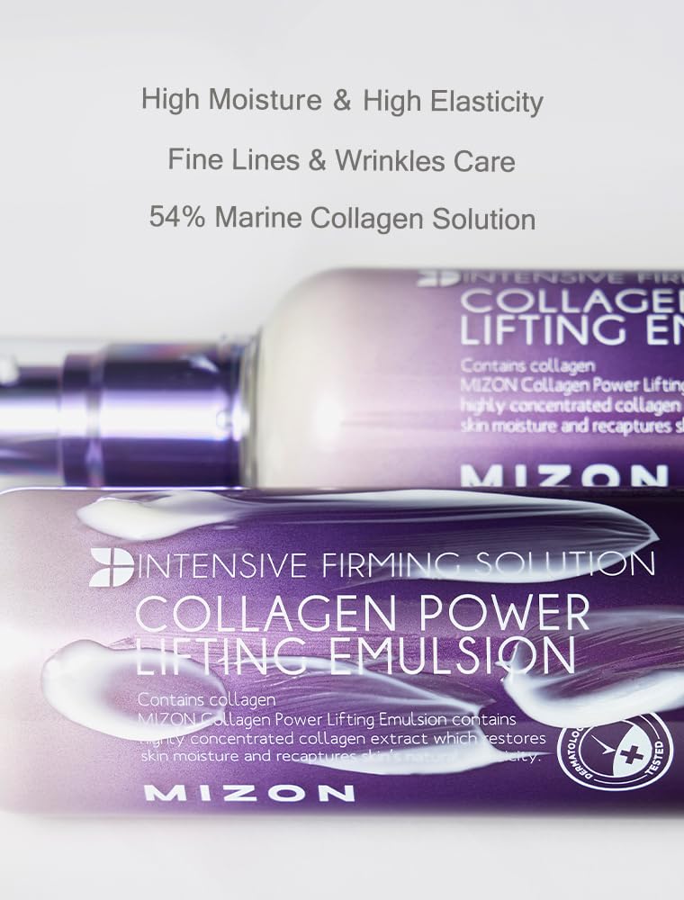 MIZON COLLAGEN POWER LIFTING EMULSION, Natural Ingredients, Balancing Skin Moisture and Oil, With Non Sticky Texture, Anti-Wrinkle, 120ml
