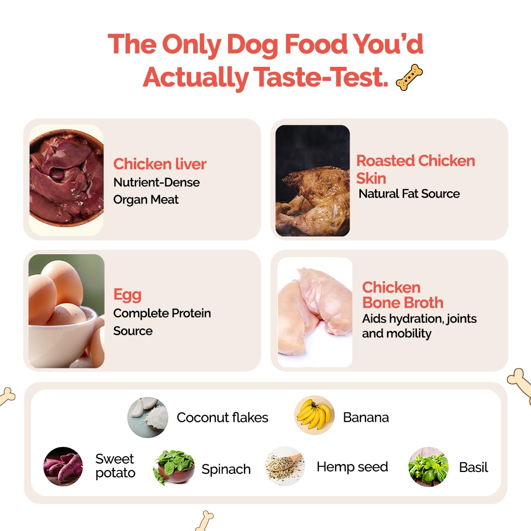 Goofy Tails Chicken & Herbs Wet Dog Food 100g (100g x 1 Pack) Wholesome, Human Grade, Preservative Free, Grain & Gluten Free, Taste Booster & Food Topper