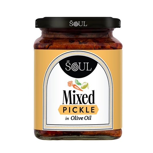 ADF Soul Mixed Pickle | Spicy, tangy & textured | A flavour-packed mix of veggies in 100% Olive Oil. | 275 g