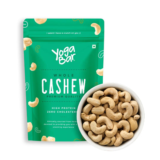 YogaBar Premium Cashews 500g | Whole 320 Kaaju| 100% Natural King Size Crunchy Kaju | Premium Nuts & Dry Fruits | Rich in Fibre, Vitamin E, K, B6 | Boost Immunity| Healthy Snacks | Dry Fruit Gift Pack