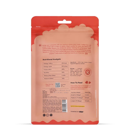Applod Tender Chicken Jerky Bites Dog Treats | Made with Real Chicken Breast | High-Protein, Low-Fat Grain-Free Reward Snacks for Dogs | 50g