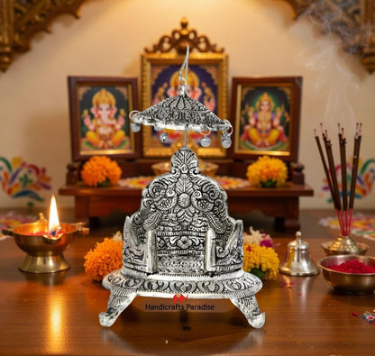 Aluminium Antique Silver Plated Singhasan, 5.5 inch, 1 Piece