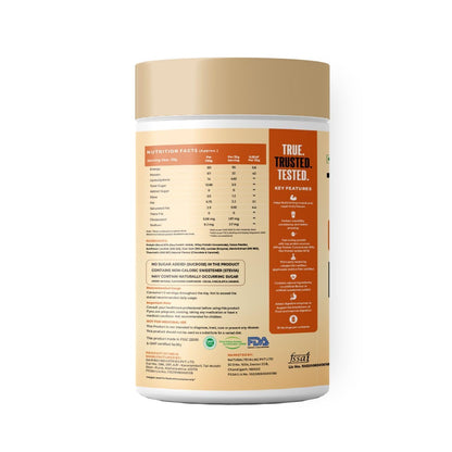Nutritional supplement container with label on a white background