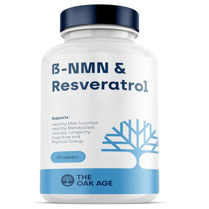 The Oak Age NMN with Resveratrol Supplement- 500mg NMN for Longevity– NAD Supplement to Support Energy Production, Cellular Rejuvenation & Healthy Ageing– No Additives, Preservatives