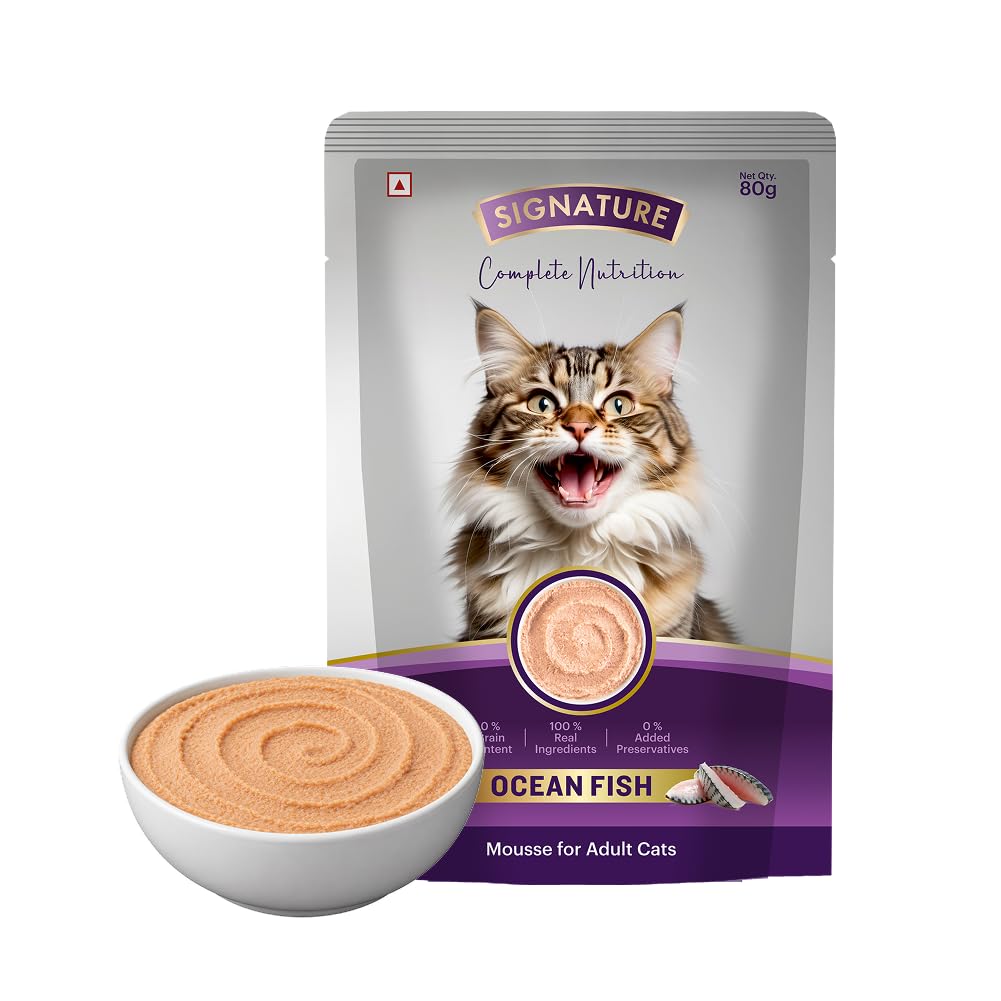 Grain Zero Adult Cat Wet Mousse 80gm | Ocean Fish | Rich in Protein, Promotes Hydration & Easy to Digest | Grain Free, No Artificial Flavours | Packed with Essential Vitamins & Antioxidants
