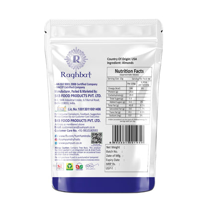 Raghbat California Almonds (500g) – Whole Raw Badam Giri | High Protein & Fibre | Gluten-Free & Non-GMO Dry Fruits