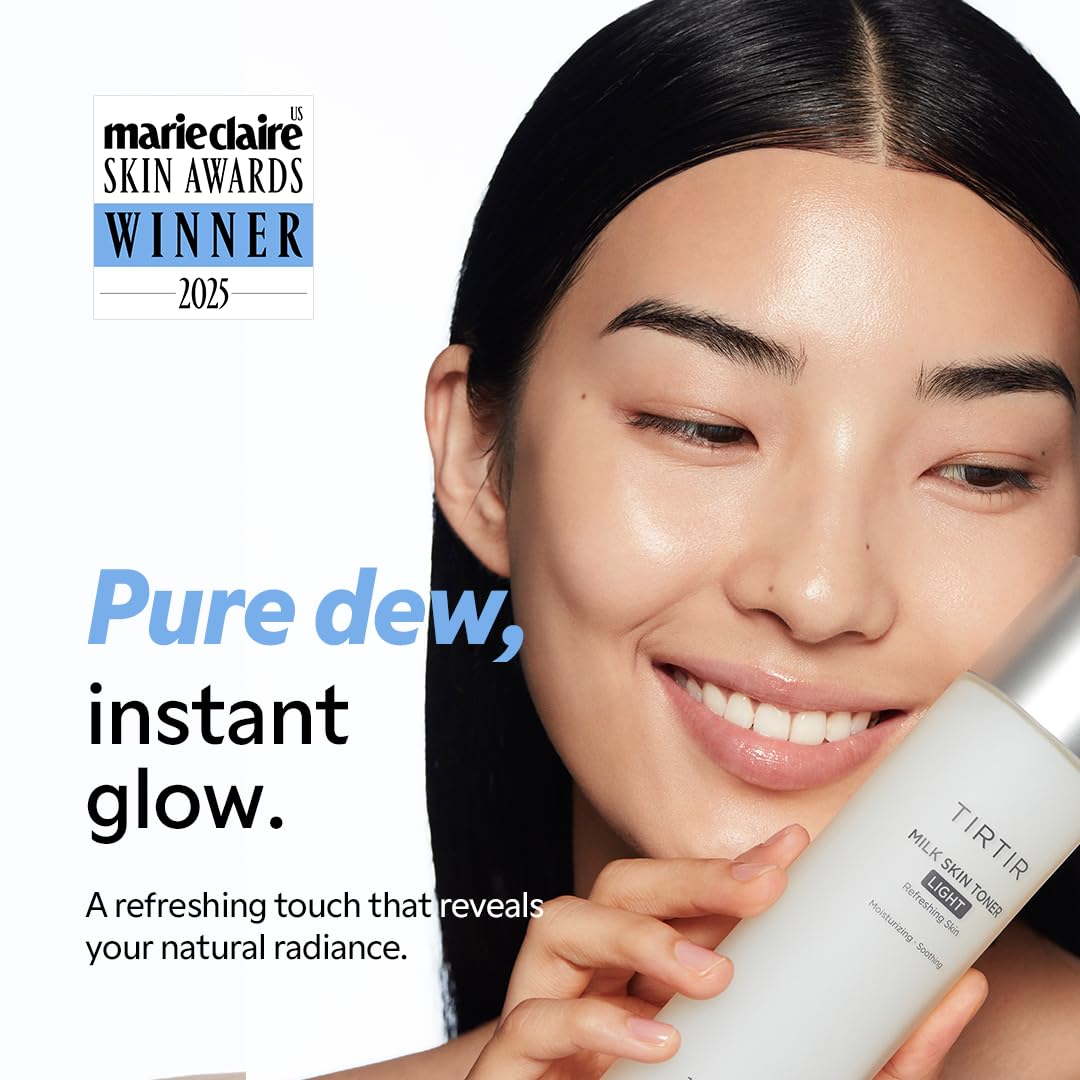 TIRTIR Milk Skin Toner Light|Instant Hydration With 4% Niacinamide, Pore-Tightening, Vegan Toner For Acne-Prone, Sensitive & Oily Skin, Fungal Acne Safe, Panthenol, Allantoin, Vitamin B, 0.67 Fl Oz
