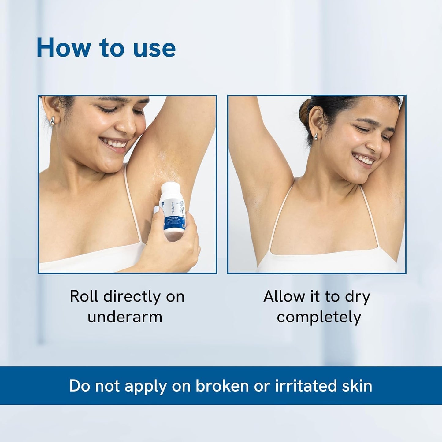 Be Bodywise 4% Aha Bha Underarm Roll On 50ml | 2% Lactic Acid, 1% Mandelic Acid, 1% Salicylic Acid | Controls Odour & Reduces Pigmentation | 0% Alcohol & 0% Aluminium | Aqua Fragrance