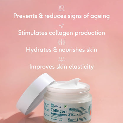 HK VITALS by HealthKart Collagen Moisturizer for Face (50ml) | With Hyaluronic Acid, Stimulates Collagen Production | Reduces Signs of Ageing & Nourishes Skin | All Skin Types