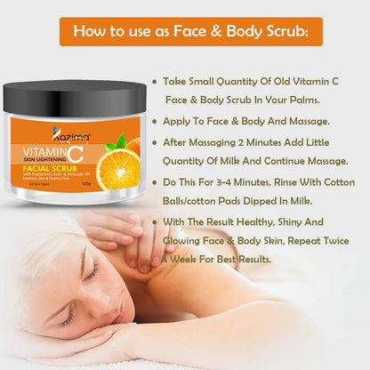 KAZIMA VITAMIN C Face Scrub (100g) with Hyaluronic Acid & Avocado Oil