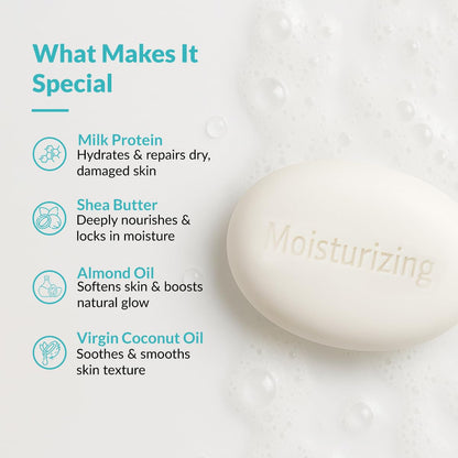 Fixderma Moisturizing Bar Soap for Dry and Rough skin | Hypoallergenic | Atopic Dermatitis Bar | Safe for All Skin Types | Provides Soft & Supple Skin- 100g