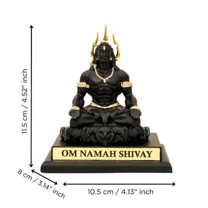 eCraftIndia Adiyogi Lord Shiva Idol with Gold Plated Trishul | Om Namah Shivay Murti for Home Decor, Office Desk & Pooja | Spiritual Gift for Housewarming, Meditation & Festive