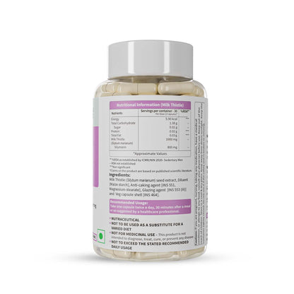 Neuherbs Milk Thistle - 60 Capsules| Liver detox supplement With 800 Mg Of Silymarin | Supports Healthy & Strong Liver