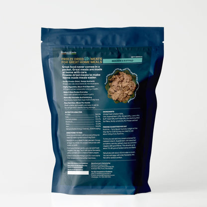 Rawr4dogs Nutrimix Freeze-Dried Meat Toppers | Chicken & Buffalo | for Home Cooked Meals | 54% Protein | Natural and Preservative Free | 500 GMS | Makes 1500 GMS When Mixed with Water