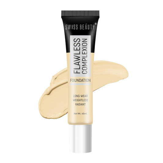 Swiss Beauty Pearl Illuminator Light Coverage Natural Foundation Cream For All Skin Types, Face Makeup, Shade- 02 Fair Ivory, 35g