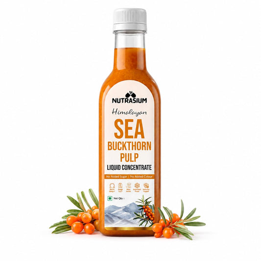 Nutrasium Himalayan Sea Buckthorn Berry Juice - 300 ml - Natural Source of Vitamin C, Omega 3 6 7 9, Antioxidants for Immunity, Skin Glow & Gut Health - 50 Glasses (300ml)